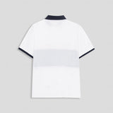 Coverwin Men's Polo Knit Polo Sweater Business Casual Lapel Short Sleeve Modern Formal Solid Color Button Summer White Polo