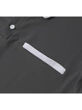 Coverwin Men's Polo Shirt Button Up Polos Casual Holiday Lapel Short Sleeve Fashion Basic Plain Classic Summer Regular Fit Navy Black White Burgundy Sky Blue Grey Polo Shirt