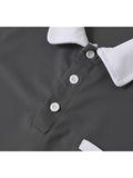 Coverwin Men's Polo Shirt Button Up Polos Casual Holiday Lapel Short Sleeve Fashion Basic Plain Classic Summer Regular Fit Navy Black White Burgundy Sky Blue Grey Polo Shirt