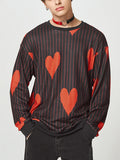 Coverwin 2024 New Fashion  Man Sweater Mens Heart Striped Print Long Sleeve Sweater SKUJ91668