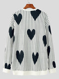 Coverwin 2024 New Fashion  Man Sweater Mens Heart Striped Print Long Sleeve Sweater SKUJ91668