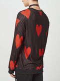 Coverwin 2024 New Fashion  Man Sweater Mens Heart Striped Print Long Sleeve Sweater SKUJ91668