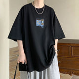 Coverwin Oversized Men's Graphic Tees Short Sleeve Fashion T-shirts Hip Hop Streetwear Drop Shoulder Male Casual Tops