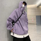 Coverwin  2024 Hip Hop Hooded Jackets Zipper Men Coat Harajuku Fashion Streetwear Casual Outwear Hoodies Jackets Overcoat ABZ534