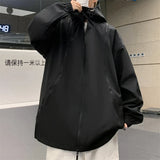 Coverwin  2024 Hip Hop Hooded Jackets Zipper Men Coat Harajuku Fashion Streetwear Casual Outwear Hoodies Jackets Overcoat ABZ534