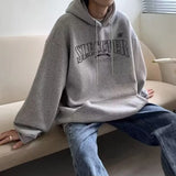 Coverwin Vintage Letter Hoodies for Men Hip-hop Padded Casual Loose Warm Streetwear Sweatshirts Fashion Long Sleeve Aesthetic Clothing