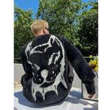 Coverwin Imitation Mink Velvet Jacquard Sweater For Men And Women In Autumn And Winter New Animal Pattern Loose Joker Couple Sweater