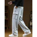 Coverwin 2024 Autumn New Sweatpants Men Multi-Pockets Drawstring Cotton Casual Track Pant Male Loose Straight Trousers Large Size 8XL