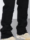 Coverwin 2024 New Fashion Pants Men¡®s trendy Y2K men styleVintage Slim-fit Ripped Jeans with Rough Edges and Holes