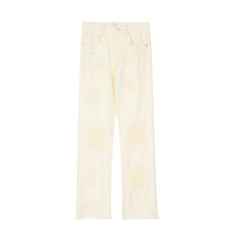 Coverwin 2024 New Fashion Pants Men¡®s trendy Y2K men styleVintage Slim-fit Ripped Jeans with Rough Edges and Holes
