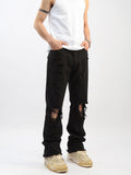 Coverwin 2024 New Fashion Pants Men¡®s trendy Y2K men styleVintage Slim-fit Ripped Jeans with Rough Edges and Holes