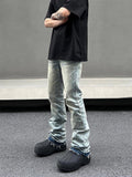 Coverwin 2024 New Fashion Pants Men¡®s trendy Y2K men styleWashed Yellow Mud Splashed Jeans