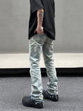 Coverwin 2024 New Fashion Pants Men¡®s trendy Y2K men styleWashed Yellow Mud Splashed Jeans