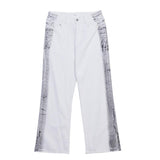 Coverwin 2024 New Fashion Pants Men¡®s trendy Y2K men styleWhite Graffiti Jeans